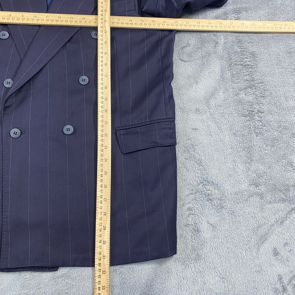Yves Saint Laurent Blazer Mens 54 Navy Pinstripe Wool Cashmere Vintage 80s 90s - Picture 5 of 12